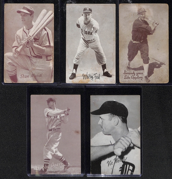 Lot of 28 1939-1962 Exhibit Cards w. Stan Musial