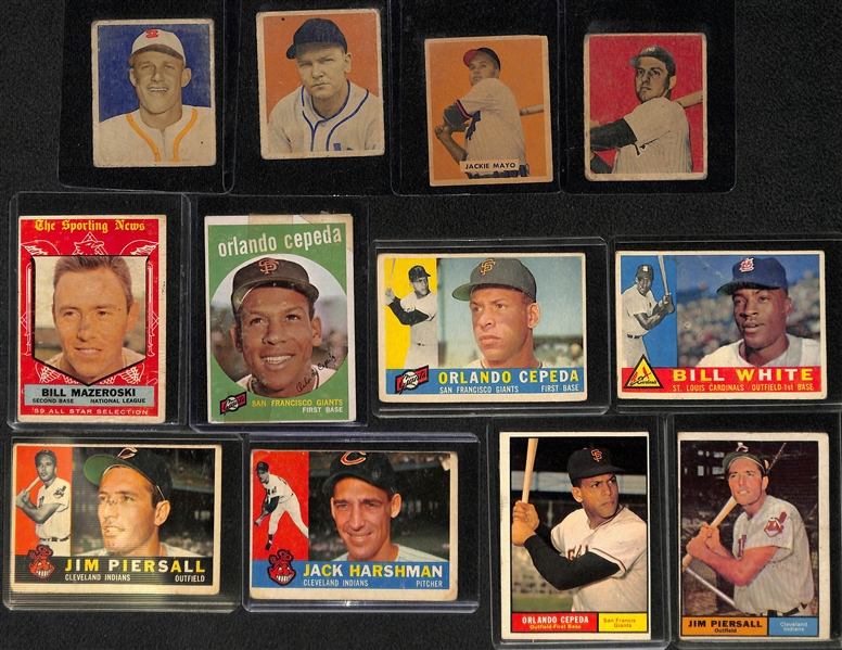 Lot of 300+ Assorted Baseball Cards 1949-1966 w. 1959 Mazeroski