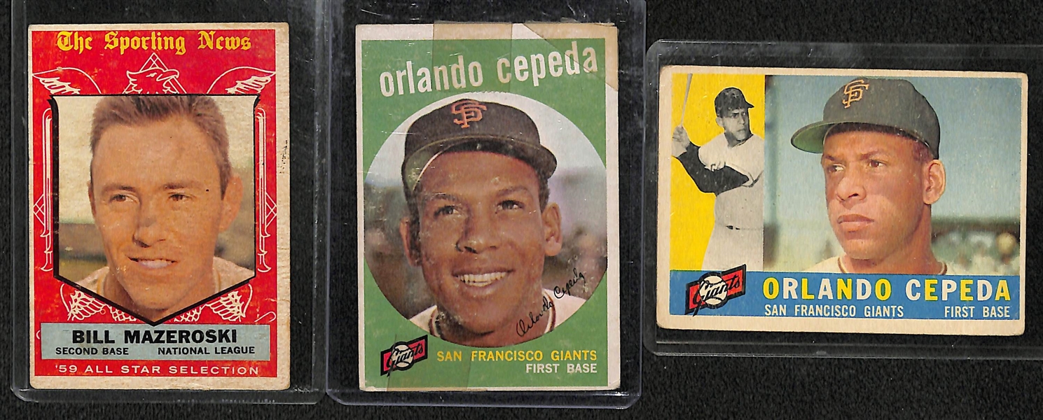 Lot of 300+ Assorted Baseball Cards 1949-1966 w. 1959 Mazeroski
