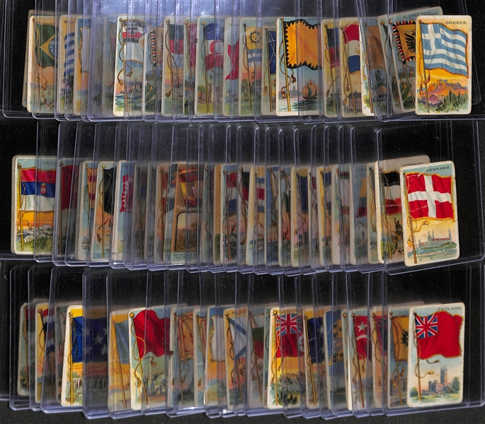 Lot of 72 - 1910 Flags Of All Nations Cards