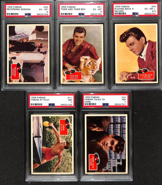 Lot of 5 1959 Fabian PSA Graded Cards