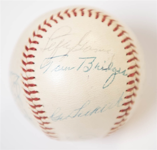 1960s Vintage HOFer & Star Signed OAL Baseball w. 16 Autographs (inc. Goose Goslin, Joe DiMaggio, L. Gomez, R. Ruffing, L. Appling, B. Dickey, R. Rolfe,+) - JSA LOA