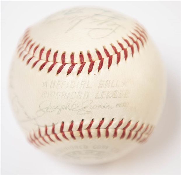 1960s Vintage HOFer & Star Signed OAL Baseball w. 16 Autographs (inc. Goose Goslin, Joe DiMaggio, L. Gomez, R. Ruffing, L. Appling, B. Dickey, R. Rolfe,+) - JSA LOA