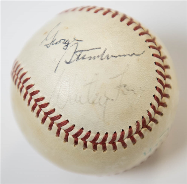 Baseball Signed By George Steinbrenner, Mrs. Babe Ruth, and Whitey Ford (RARE NY Yankees Item) - JSA LOA