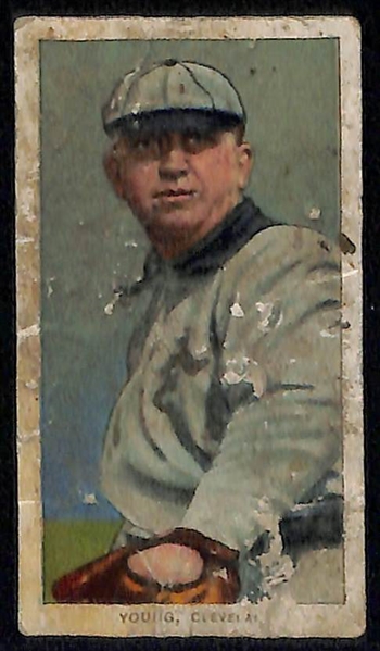 Lot of 4 1909 T206 Cards w. Cy Young (All w/ Tolstoi Factory #30 backs)