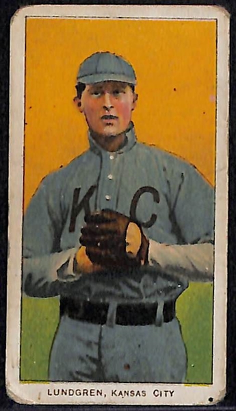 Lot of 4 1909 T206 Cards w. Carl Lundgren