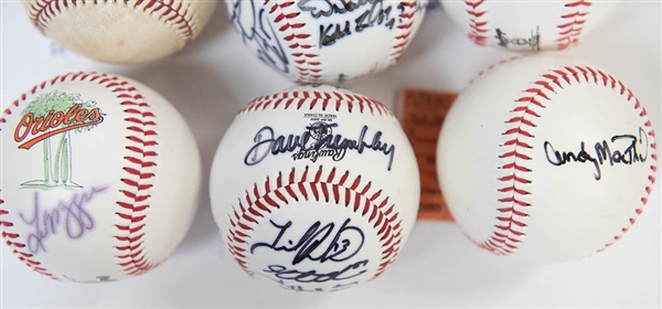 Lot of (8) Orioles Signed Baseballs w/ Adam Jones, Nick Markakis, Andy MacPhail