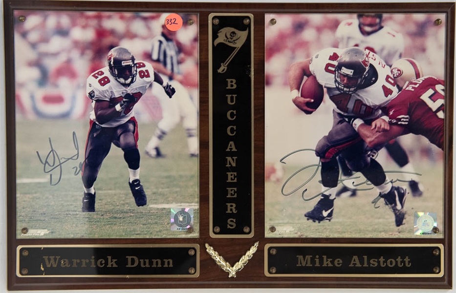 Mike Alstott & Warrick Dunn Signed Display Plaque - JSA