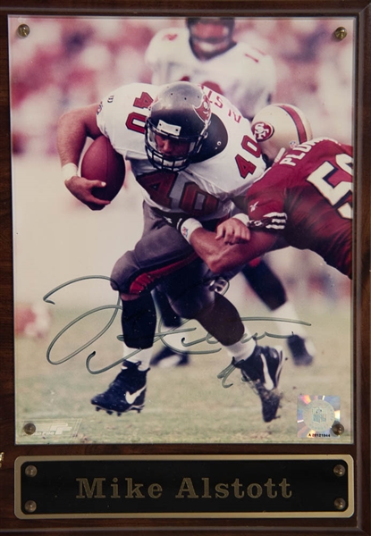 Mike Alstott & Warrick Dunn Signed Display Plaque - JSA