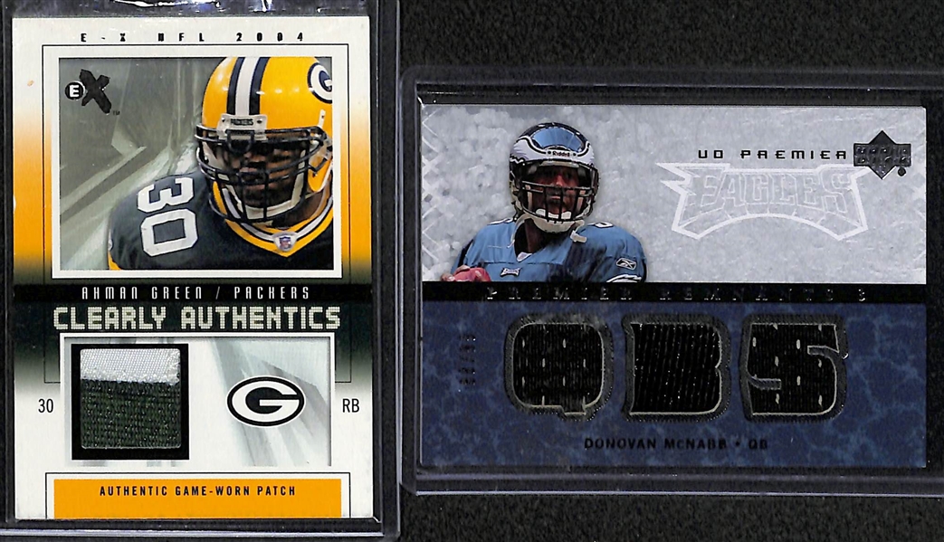 Lot Of 77 Football Relic Cards w. Carson Palmer & Curtis Martin