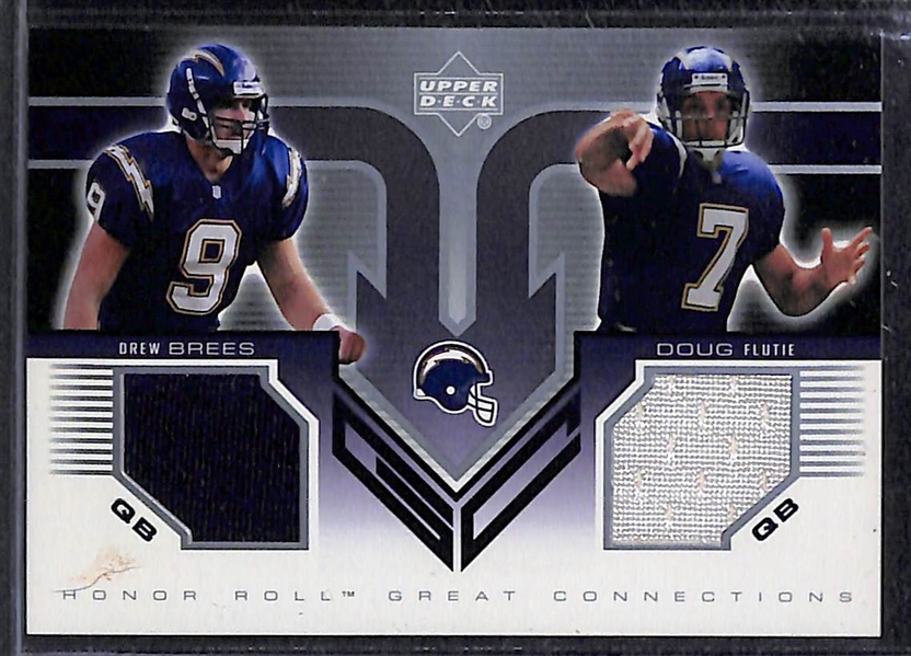 Lot Of 80 Football Relic Cards w. Drew Brees & Larry Csonka
