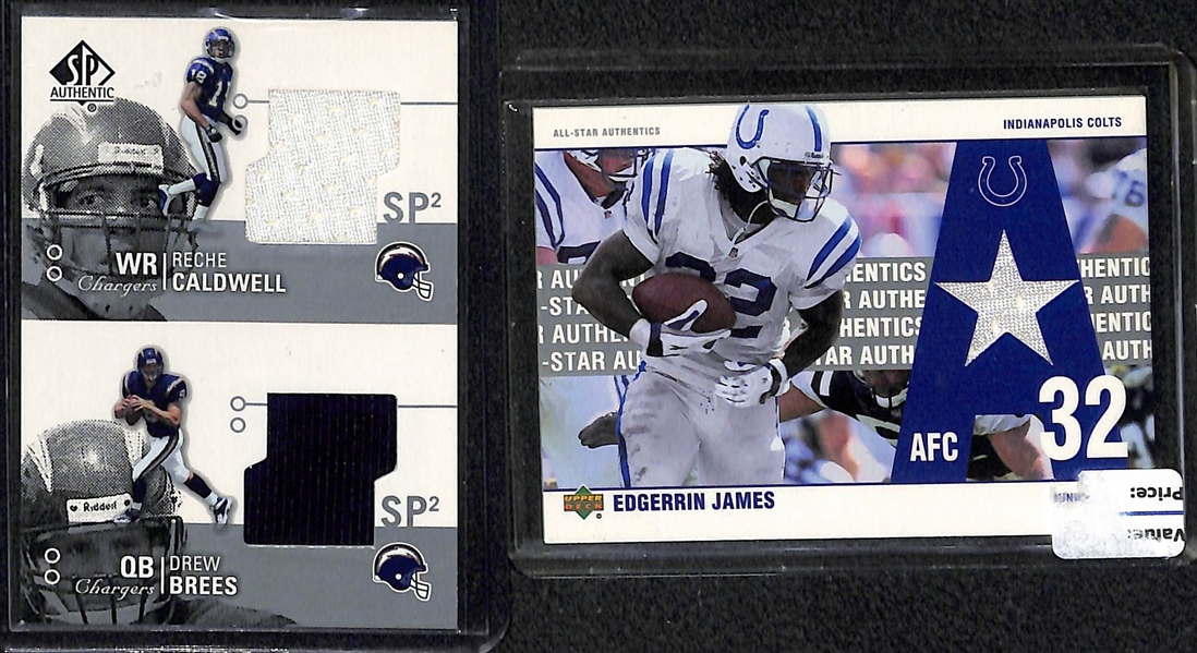 Lot Of 80 Football Relic Cards w. Emmitt Smith & Drew Brees