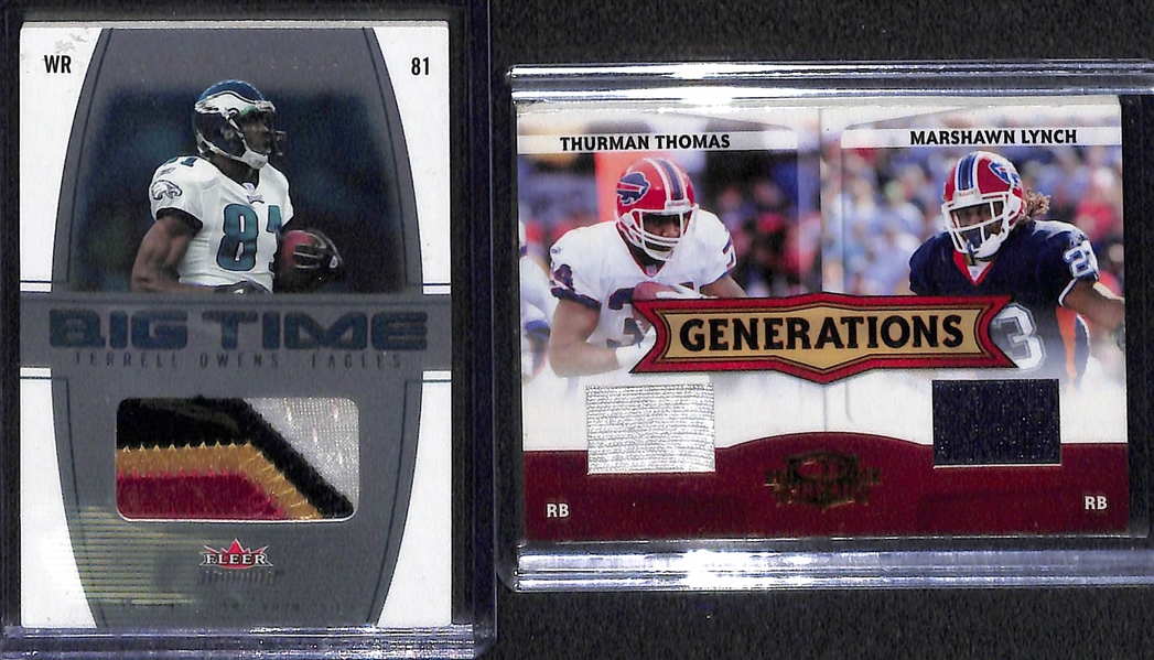 Lot Of 80 Football Relic Cards w. Emmitt Smith & Drew Brees