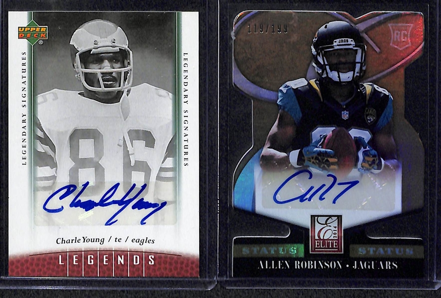 Lot Of 125 Football Autograph Cards w. Allen Robinson & Carlos Hyde