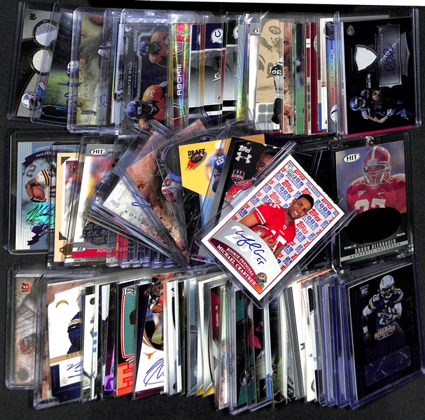 Lot Of 125 Football Autograph Cards w. Michael Crabtree & Jarvis Landry