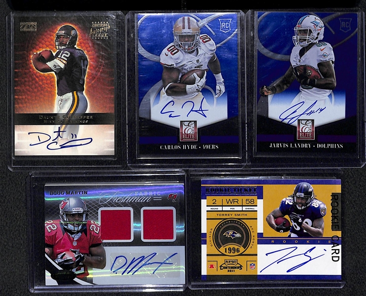 Lot Of 135 Football Autograph Cards w. Daunte Culpepper & Carlos Hyde
