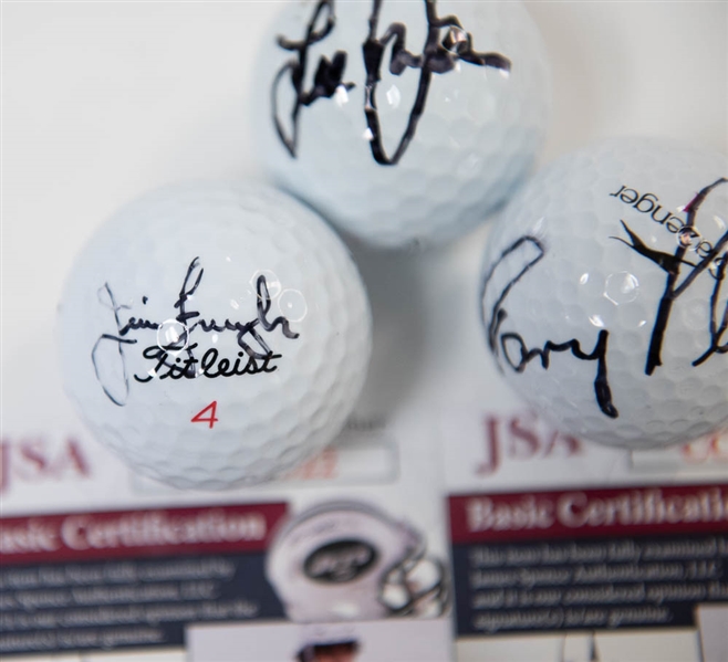 Lot of 3 Signed Golf Balls w. Jim Furyk - JSA