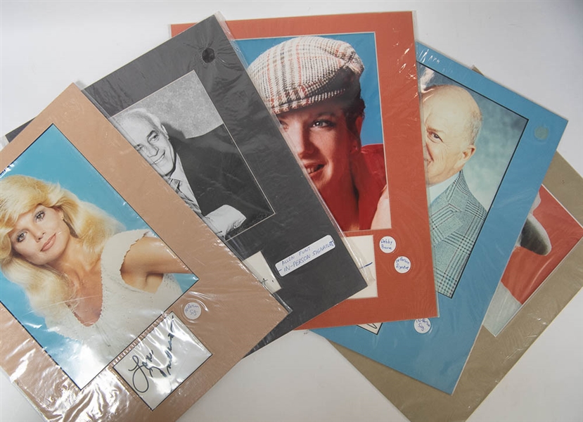 Lot of 5 Celebrity Cut Autograph Matte Displays w. Don Rickles & Debby Boone