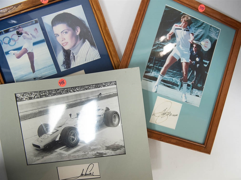 Lot of 3 Mixed Sports Signed Photo Displays w. Nancy Kerrigan
