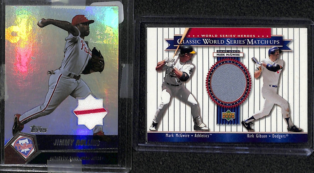 Lot Of 55 Baseball Relic Cards w. Bagwell & Rollins