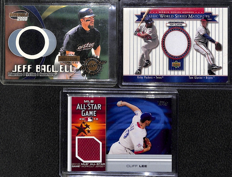 Lot Of 55 Baseball Relic Cards w. Bagwell & Glavine