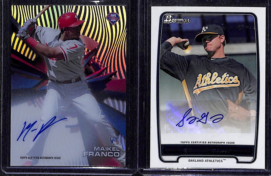 Lot Of 90 Baseball Autograph Cards w. Gray & Franco