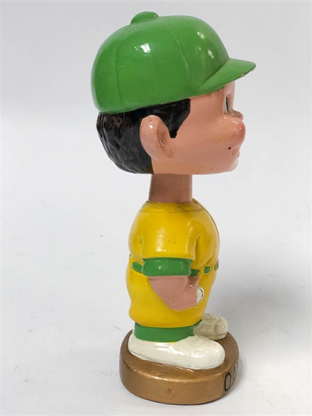 1966-71 Oakland A's Boy Head Bobblehead (Gold Circle Base, Yellow Uniform)