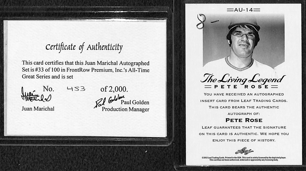 Lot Of 90 Baseball Autograph Cards w. Marichal & Rose