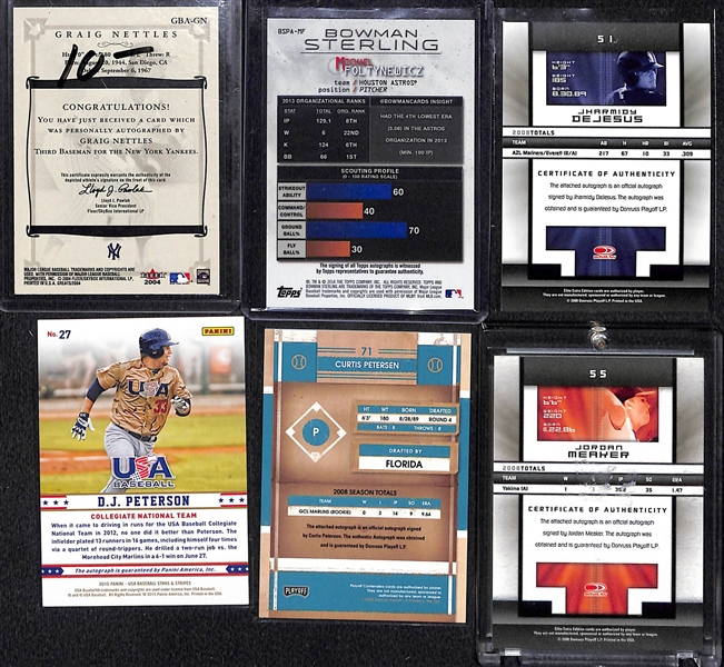 Lot Of 90 Baseball Autograph Card w. Nettles & Foltynewicz