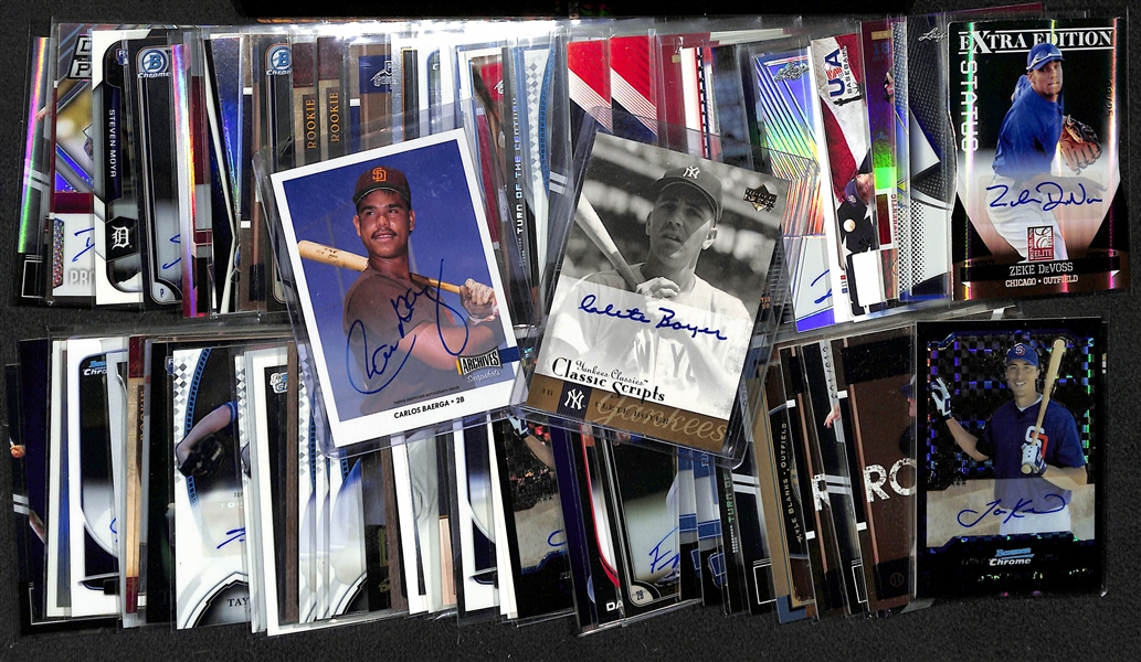 Lot Of 90 Baseball Autograph Cards w. Boyer & Baerga