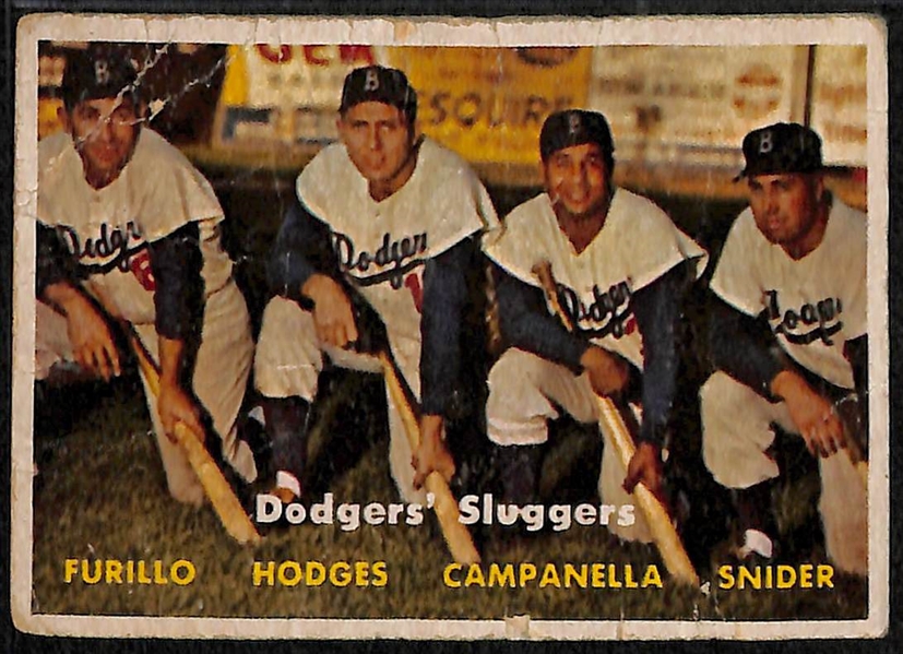 1957 Topps Sandy Koufax & Dodgers Sluggers Cards
