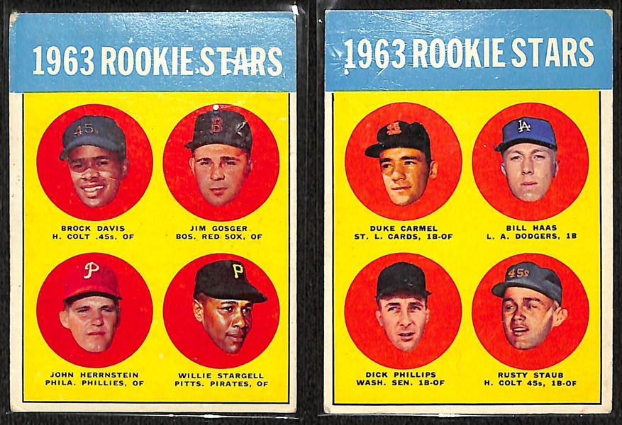 1963 Topps Rookie Cards - Willie Stargell & Rusty Staub