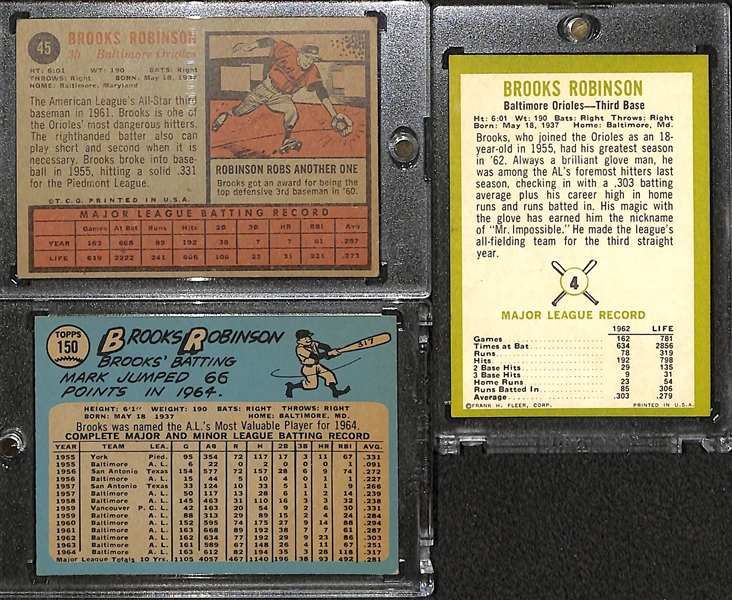 Lot of 3 Brooks Robinson Vintage Cards 