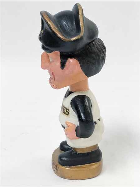 1966-71 Pittsburgh Pirates Mascot Pirate Head Bobblehead (Gold Round Base)