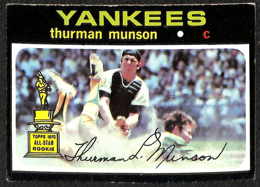 Lot of 4 Roberto Clemente & Thurman Munson 1970's Cards