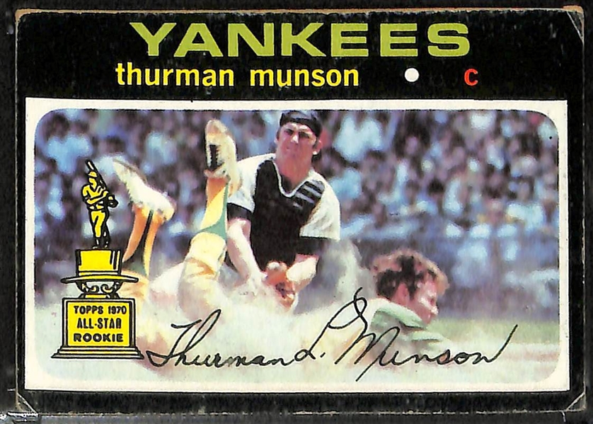 Lot of 4 Roberto Clemente & Thurman Munson 1970's Cards