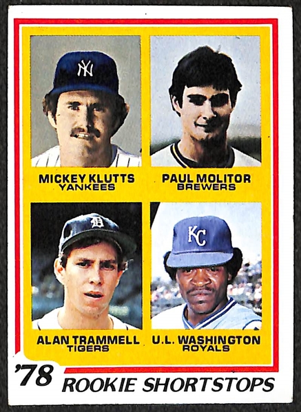 1970s Lot of 3 HOF Rookie Cards - George Brett and (2) Molitor/Trammell