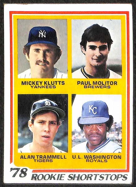 1970s Lot of 3 HOF Rookie Cards - George Brett and (2) Molitor/Trammell