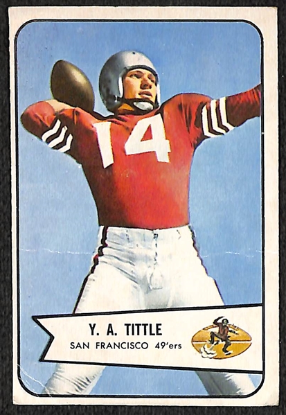 Lot of 4 Football Stars 1954-1961 w. YA Tittle