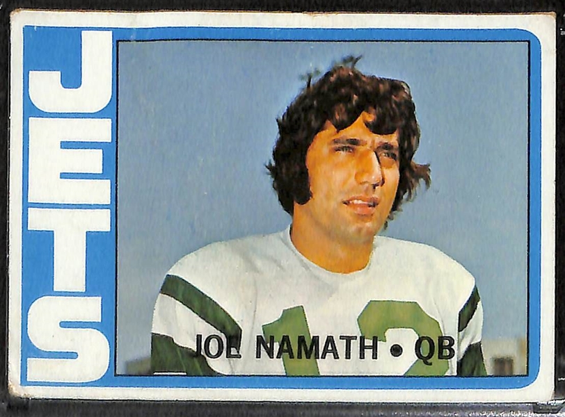Lot of 4 Joe Namath & Johnny Unitas Vintage Cards