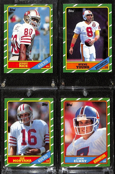 Lot of 4 1986 Topps Card w. Jerry Rice Rookie