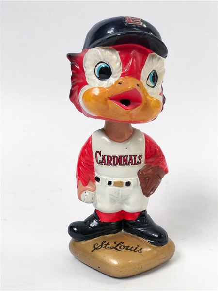 1966-71 St. Louis Cardinals Mascot Bird Head Bobblehead (Diamond Gold Base)