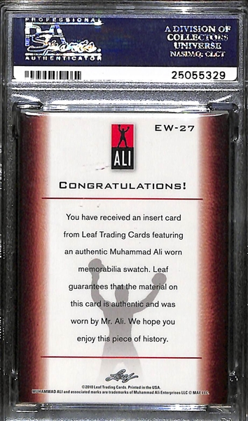 2011 Leaf Muhammad Ali Event Worn Relic Card 10/20 PSA 8