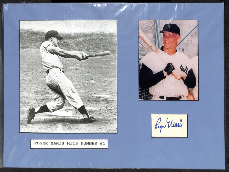 Roger Maris Cut Autograph & Photo Matte Display - JSA LOA