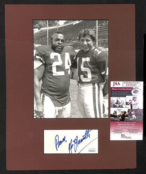 Joe Namath Cut Autograph & Photo Matte Display - JSA