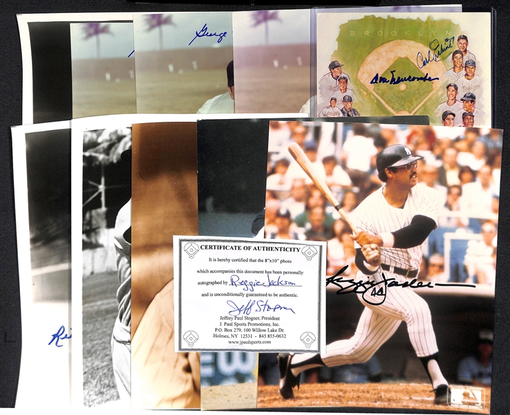 Lot of 10 Baseball Signed Photos w. R. Jackson & Spahn