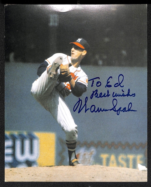 Lot of 10 Baseball Signed Photos w. R. Jackson & Spahn
