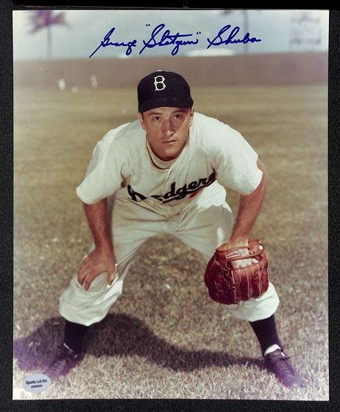 Lot of 10 Baseball Signed Photos w. R. Jackson & Spahn