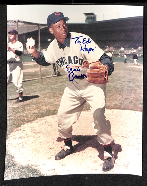 Lot of 8 Baseball Signed Photos w. Drysdale & Banks