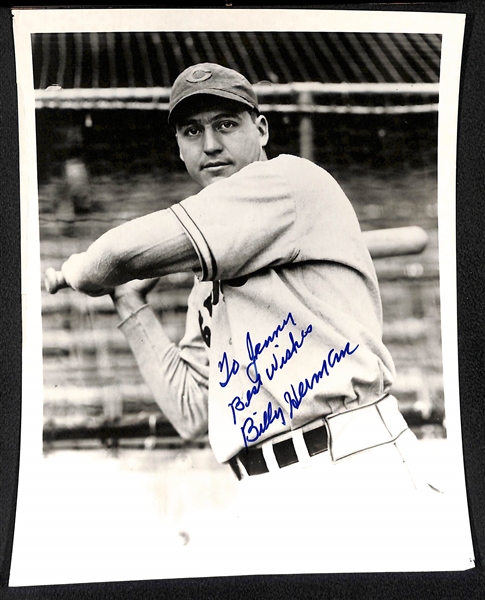 Lot of 8 Baseball Signed Photos w. Drysdale & Banks